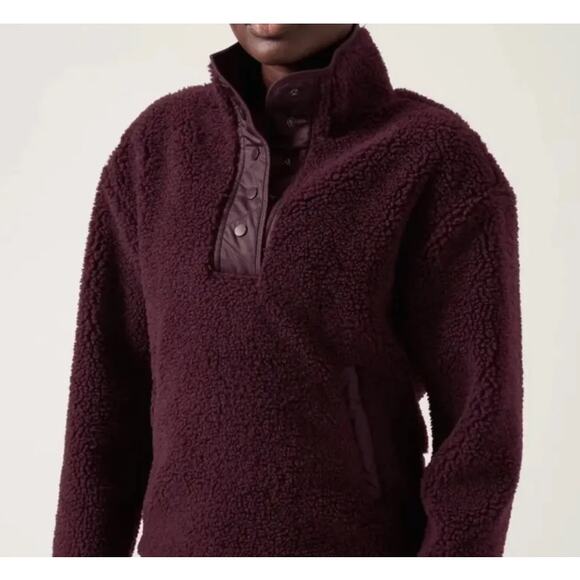 NWT ATHLETA Cozy Sherpa Snap Sweatshirt 2X - Picture 1 of 12